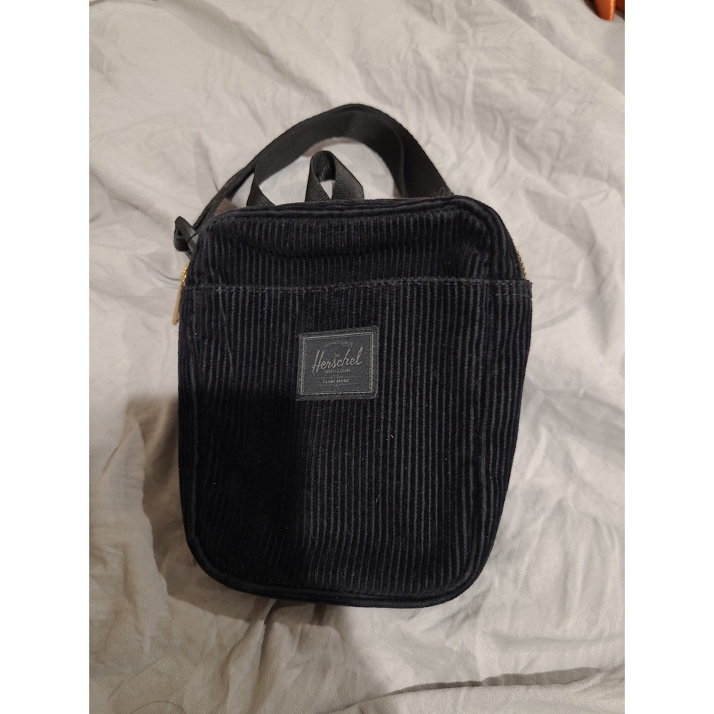 Herschel Cruz Black Corduroy Mini Crossbody Travel Bag‎ Free People adj strap
